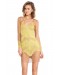 For Love & Lemons Antigua Mini Dress In Chartreuse